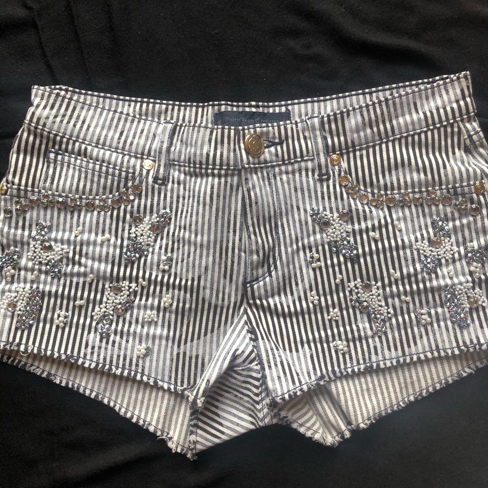 Juicy couture embellished denim shorts